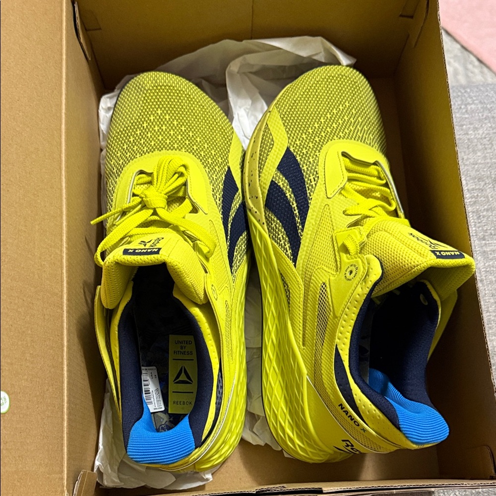 Reebok Bright Yellow Sneakers with Navy Highlights